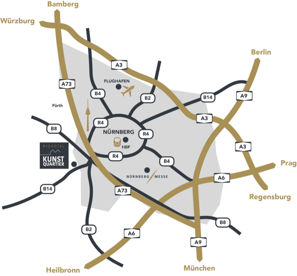 Lageplan biohotel KUNSTQUARTIER